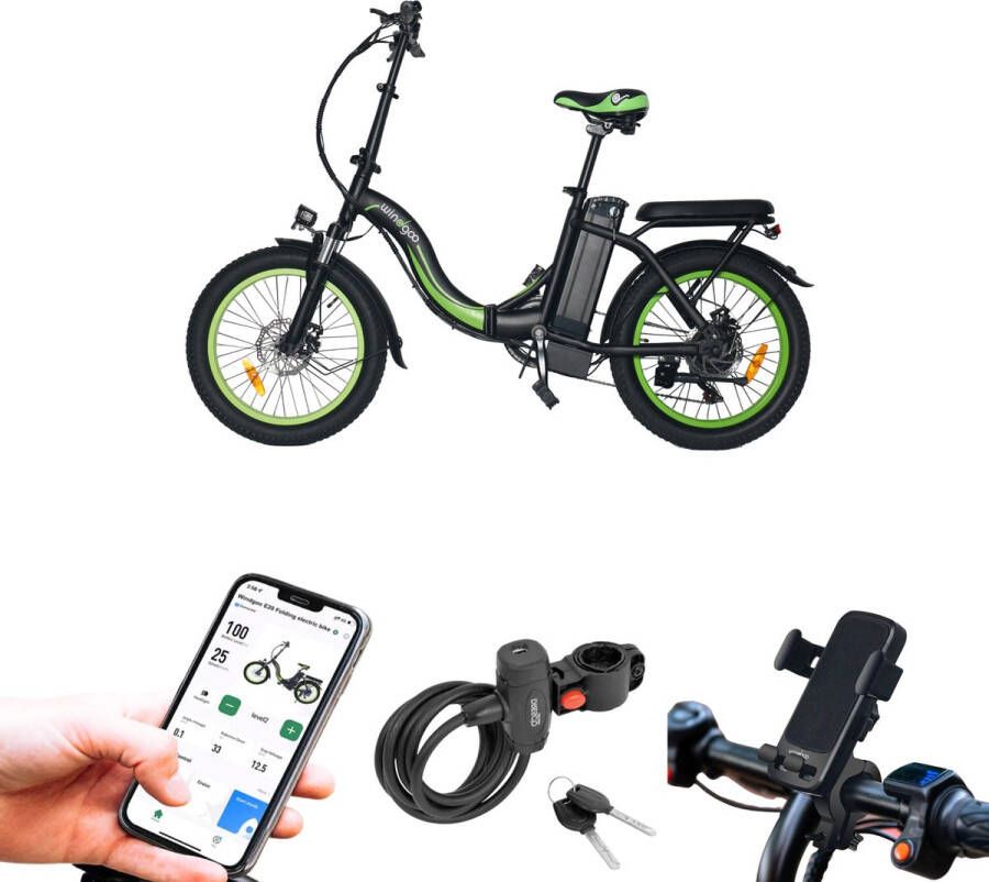 Windgoo E20 Elektrische vouwfiets E Bike 250W motor- 20 Inch Inclusief slot en telefoonhouder ter waarde van 59 95 12.5 AH batterij