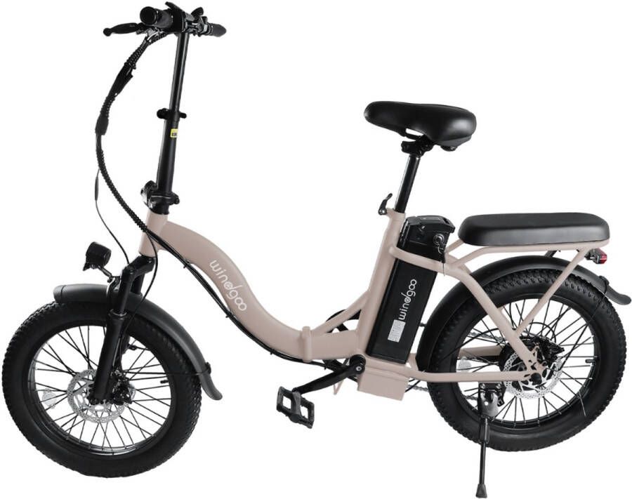 Windgoo E20 Elektrische Vouwfiets – Rijklaar Geleverd Smart-app 20 Inch 250W Motor 7 Versnellingen 75 km Actieradius Mechanische Schijfrem Crème