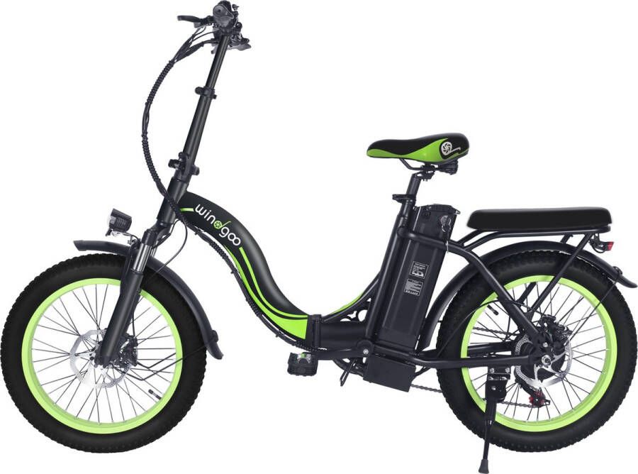 Windgoo E20 Urban Elektrische Fiets E-bike 20 Inch Fattire 12.5Ah APP Bluetooth Groen Zwart