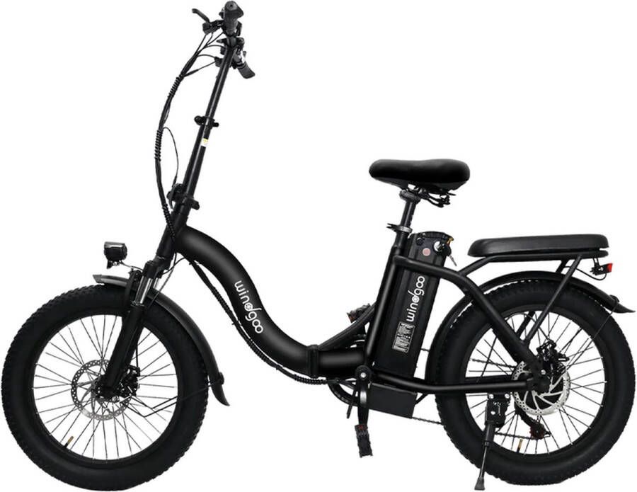 Windgoo E20 Urban- Elektrische Fiets E-bike 20Inch 12.5Ah APP Fat Tire 7 Speed Shi o Zwart
