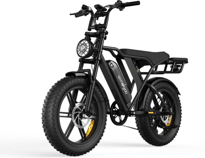 Windgoo F20 Elektrische Fatbike – Rijklaar Geleverd Gratis Achterzitje Smart-app 20 Inch 250W Motor 7 Versnellingen 50 km Actieradius Hydraulische Schijfrem Zwart