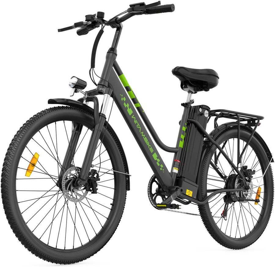 Witambike C26 pro Elektrische Fiets 26 inch Max 25km u 250W 36V 20Ah 100km Shi o 7-Speed- Zwart