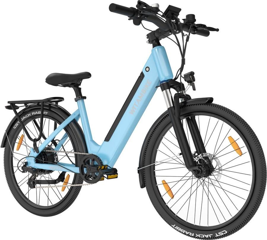 Witambike W275 Elektrische Fiets – 250W – 36V 13Ah – 100KM Actieradius – 27.5” – Shi o 7 Versnellingen – Unisex – Blauw