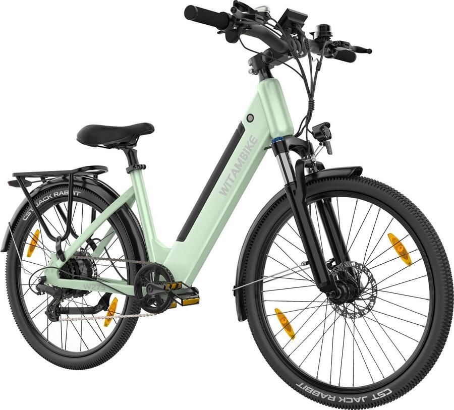 Witambike W275 Elektrische Fiets – 250W Motor – 36V 13Ah – 55-60 km Actieradius – 27.5” – Shi o 7 Versnellingen – Stadsfiets – Groen