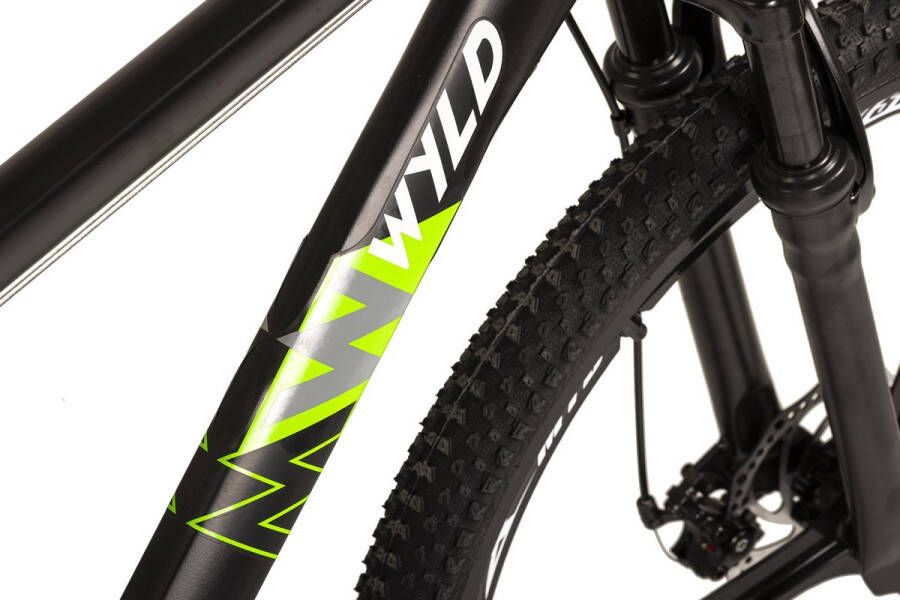 WYLD Fiets Mountainbike Hardtail 29'' Scherp Zwart 21 versnellingen zwart-groen