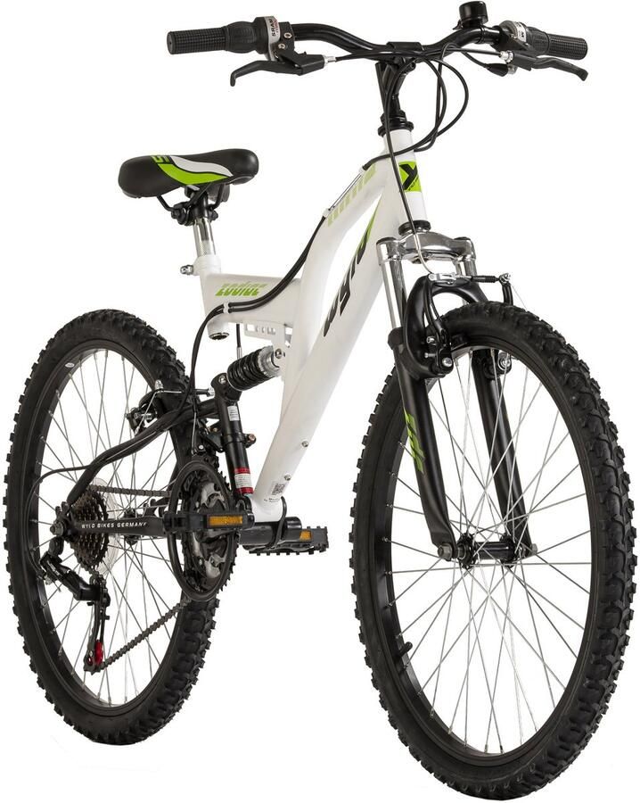 WYLD Kinder-Mountainbike Fully 24'' Zodiac wit 18 versnellingen framemaat 38 cm