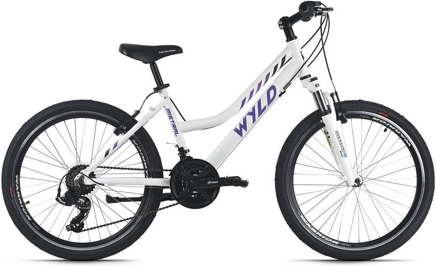 WYLD kinderfiets meisjes 24 Mistral wit 18 versnellingen framemaat 38 cm – vanaf 8 jaar