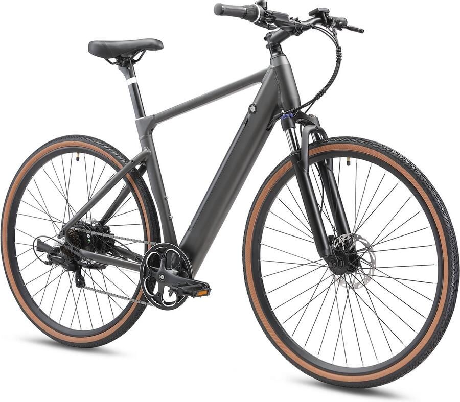 Yangor Elektrische Fiets Motor 250W 36V 8.7AH batterij 28-inch banden LCD-display Maximale Snelheid 25 km u City Commuter EBike Grijs