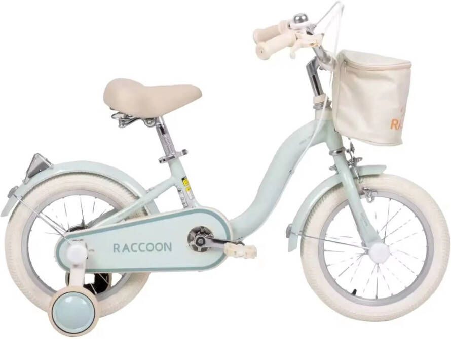 Yar Biky Meisjesfiets 16 Inch Groen Kinderfiets Met Zijwielen & stuurtas