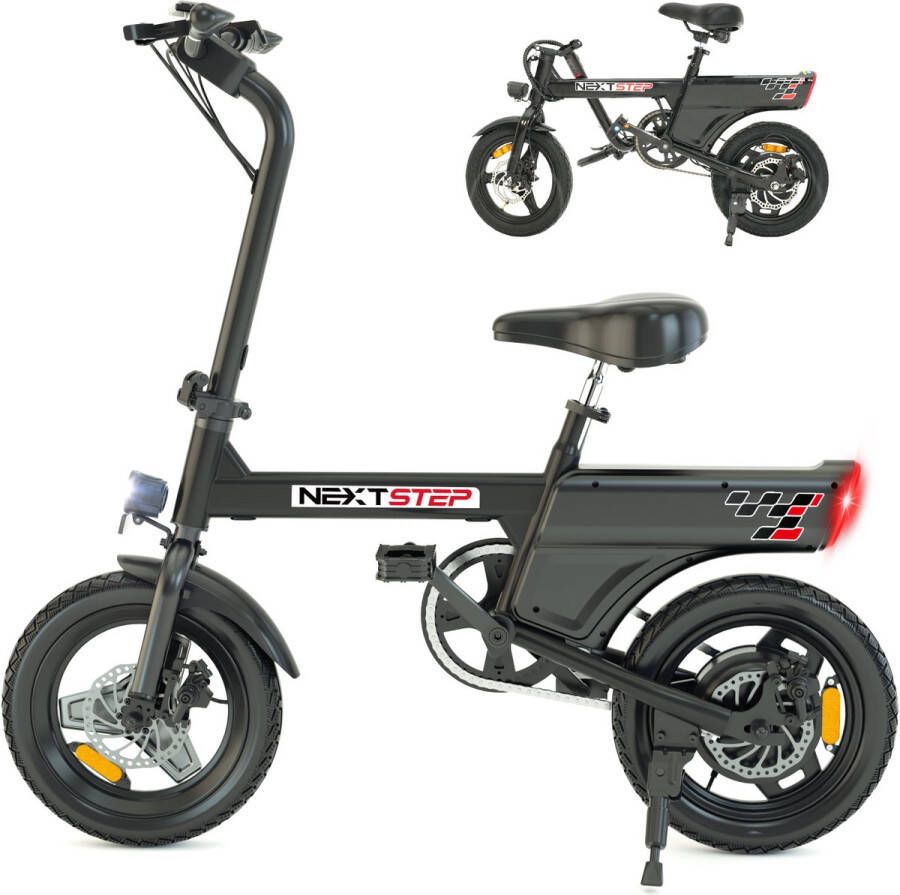 YEE GOO Elektrische fiets Draagbare e-bike voor woon-werkverkeer in de stad Max. Snelheid 25 km u in de Ondersteuningsmodus 250 W Motor 20-30 km Actieradius Schijfrem voor en achter LED-verlichting en LCD-display Zwart