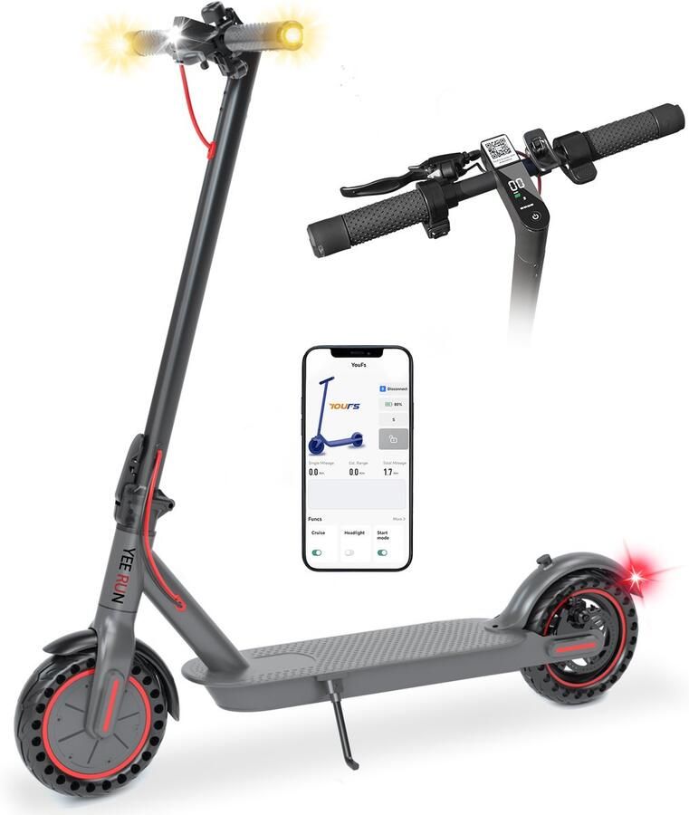 YEE RUN Elektrische Step 350W motor Inklapbaar Electric scooter 25km h Max. snelheid Bereik tot 30km Zwart
