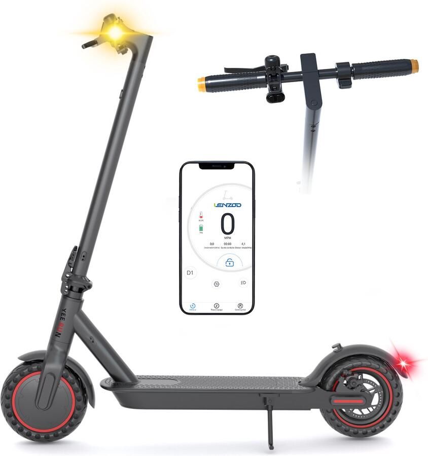 YEE RUN Elektrische Step Opvouwbare elektrische step voor volwassenen 350W Motor Maximale snelheid 25 km u Bereik 25km tot 30 km Maximale belasting 120 kg LED-display en APP Schijfrem