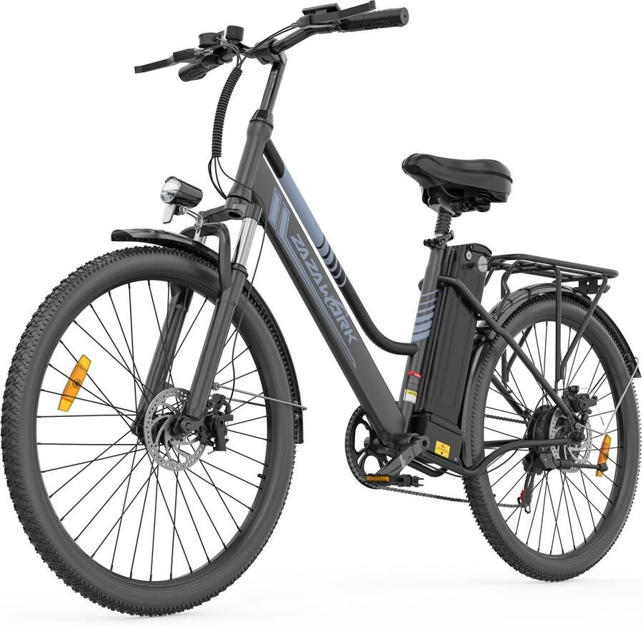 Zazawork C26 PRO Elektrische Stadsfiets 250W Motor – Actieradius 120 km – 26 Inch – Zwart