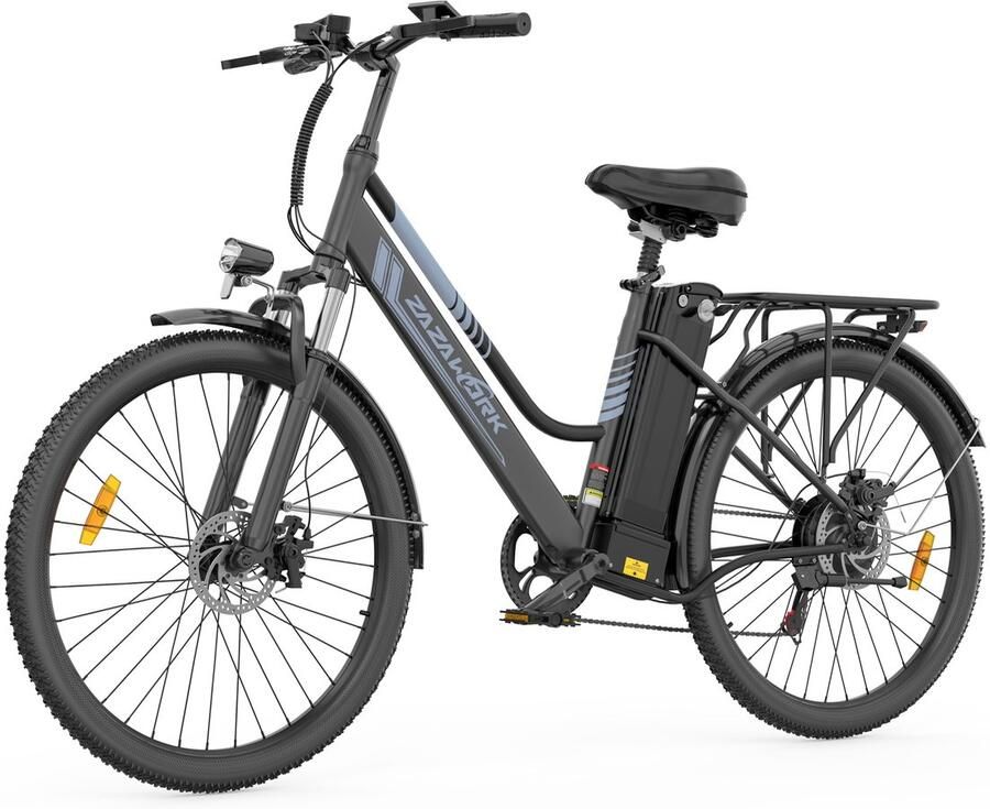 Zazawork C26 PRO Elektrische Stadsfiets 250W Motor – Actieradius 120 km – 26 Inch – Zwart