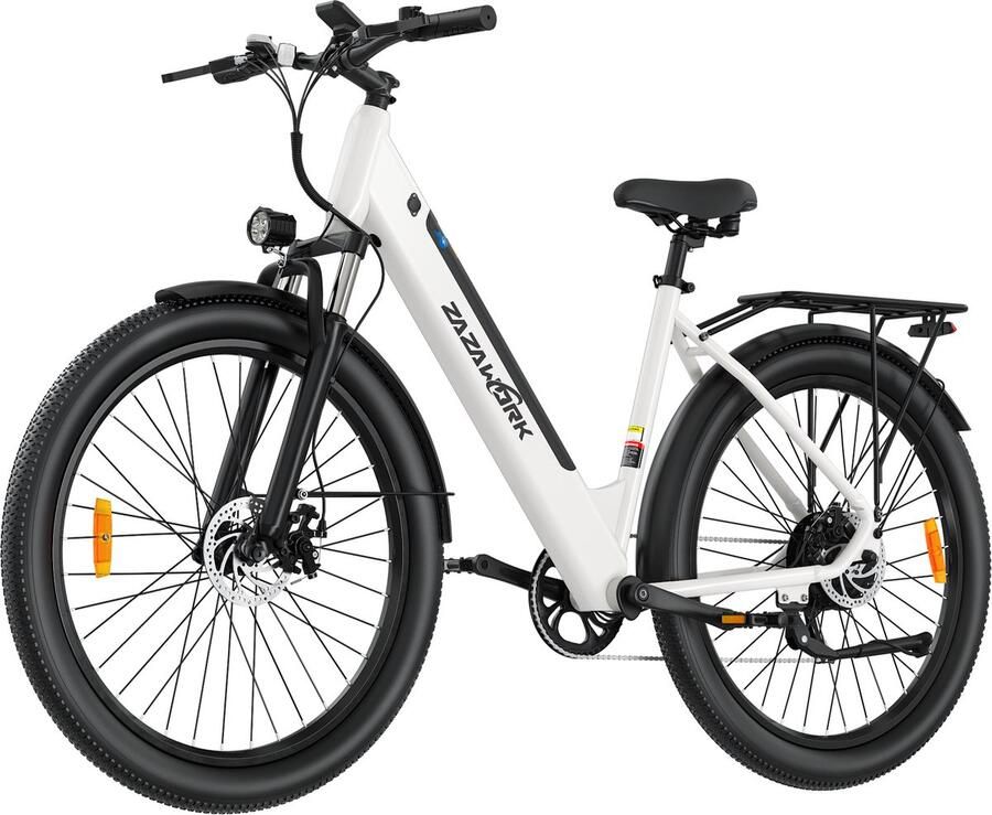 Zazawork C28 Elektrische Fiets 250W 35Nm Koppel 720Wh Accu (max 120km) mechanische schijfrem Shi o 7 Versnellingen 29 inch Wit