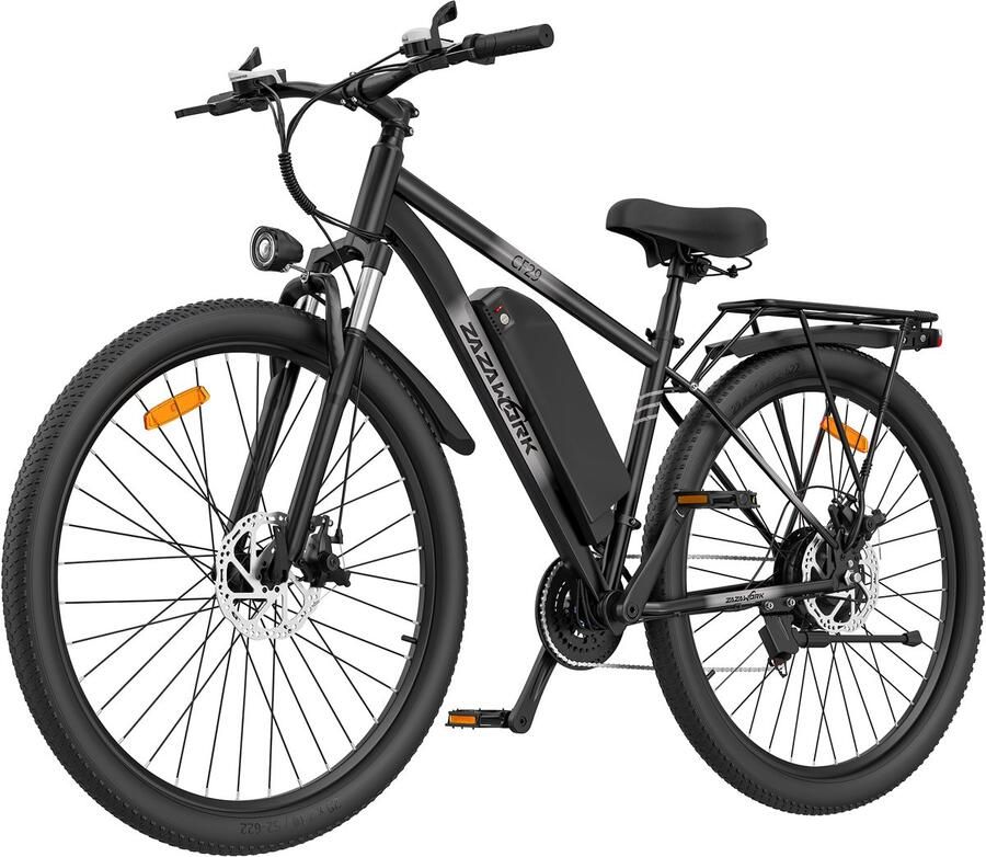 Zazawork CF29 29 Elektrische Fiets 250W 48V 15Ah 21 Versnellingen 80-100 km Actieradius Shi o LED Display Stads- & Mountainbike -Zwart-Grijs