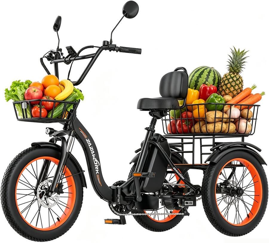 Cheevalry CF750 Elektrische driewieler fiets voor boodschappen 20 inch 20Ah