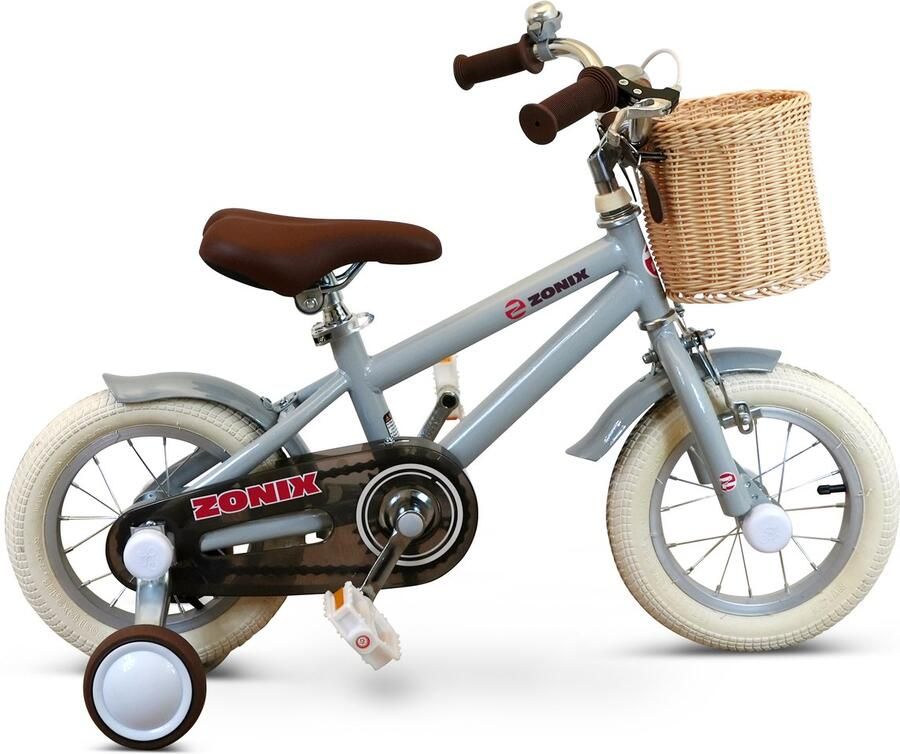 Zonix Kinderfiets 12 Inch Jongensfiets – Pastel Slate Blue Met Zijwieltjes Leeftijd 2-4 Jaar Kledingmaat 90-105
