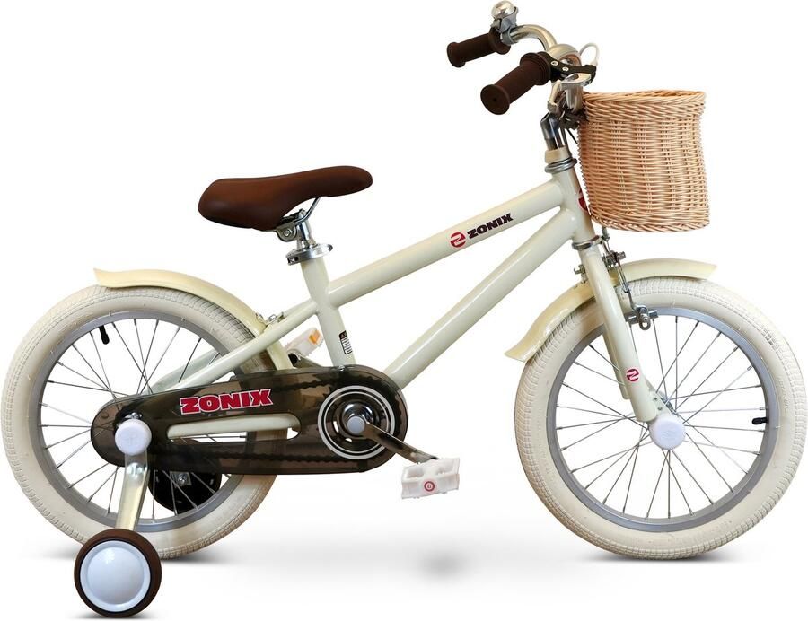 Zonix Kinderfiets 16 Inch Jongensfiets – Licht Beige Met Zijwieltjes Leeftijd 4-6 Jaar Kledingmaat 103-118