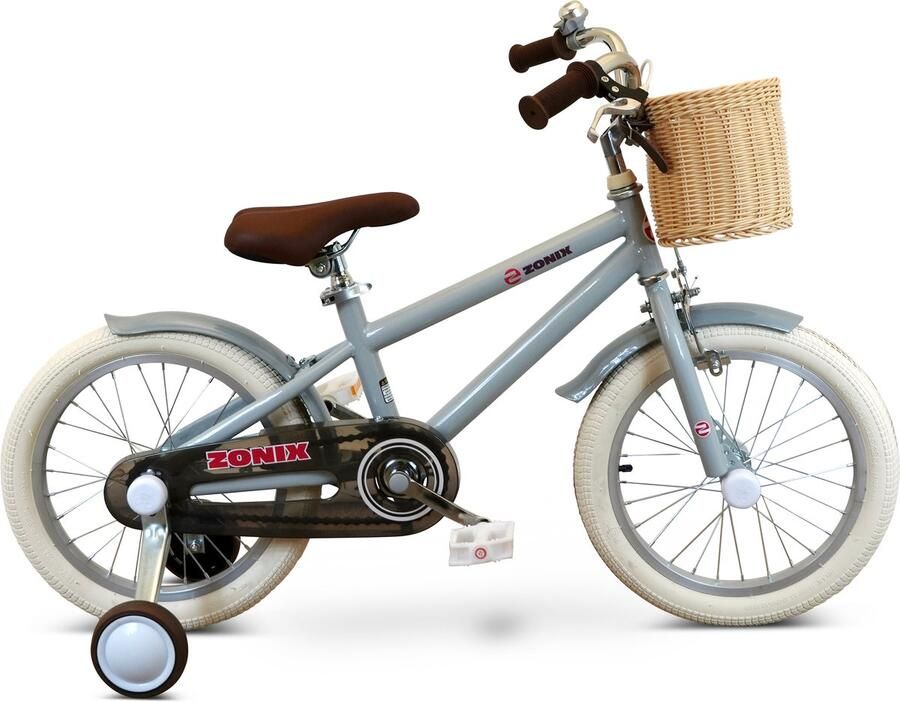 Zonix Kinderfiets 16 Inch Jongensfiets – Pastel Slate Blue Met Zijwieltjes Leeftijd 4-6 Jaar Kledingmaat 103-118