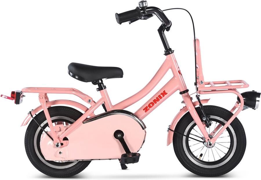 Zonix Meisjesfiets 12 Inch Pastel Roze Kinderfiets Transport Voor Meisjes Van 2 Tm 4 Jaar Geschikt Voor Kledingmaat 90-105