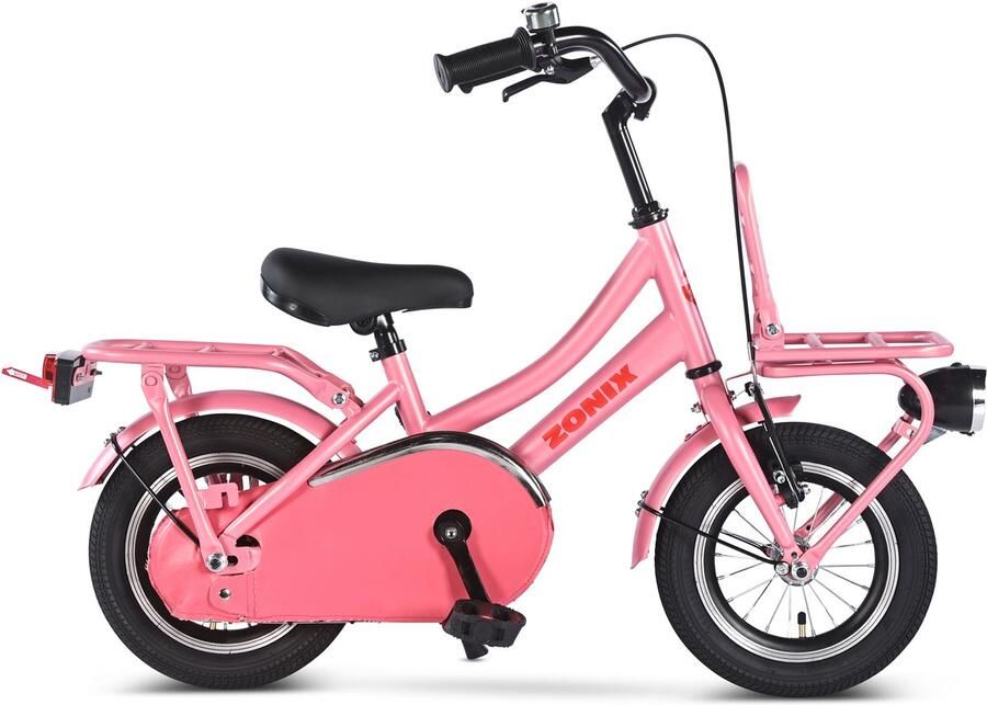 Zonix Meisjesfiets 12 Inch Roze Kinderfiets Transport Voor Meisjes Van 2 Tm 4 Jaar Geschikt Voor Kledingmaat 90-105