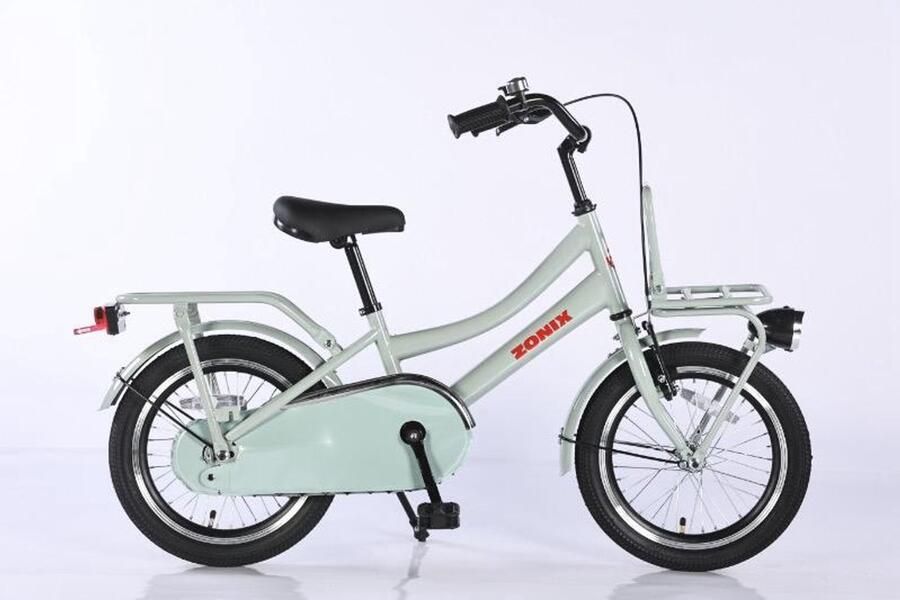 Zonix Meisjesfiets 16 Inch Mint Grey Kinderfiets Transport Voor Meisjes Van 4 Tm 6 Jaar Geschikt Voor Kledingmaat 100-115