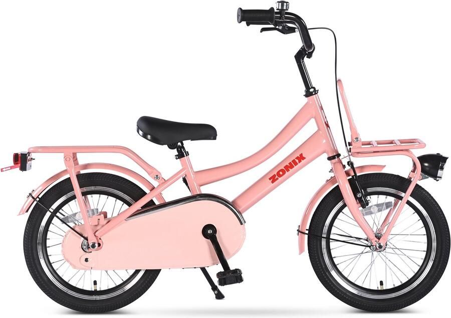 Zonix Meisjesfiets 16 Inch Pastel Roze Kinderfiets Transport Voor Meisjes Van 4 Tm 6 Jaar Geschikt Voor Kledingmaat 100-115