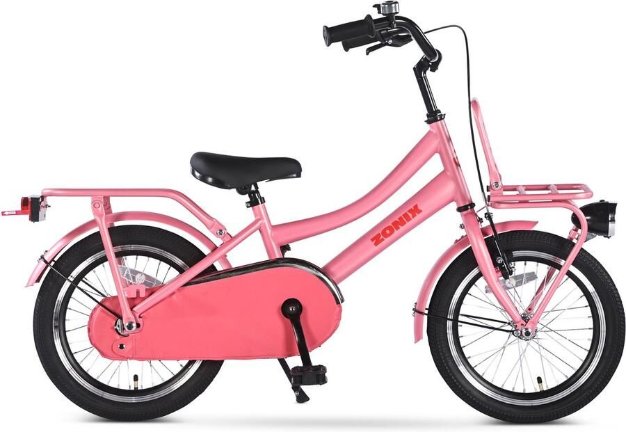 Zonix Meisjesfiets 16 Inch Roze Kinderfiets Transport Voor Meisjes Van 4 Tm 6 Jaar Geschikt Voor Kledingmaat 100-115