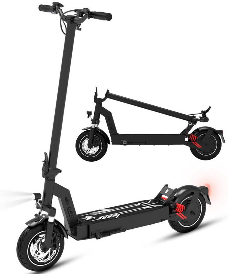 ZWheel Elektrische Step DT08 Off Road Model 500W Achterwielaandrijving 60km Bereik 48V 13Ah Batterij Snelheid tot 25km h 10 Inch Vacuümbanden met Dubbele Vering EABS & Schijfrem Opvouwbaar Aluminium Frame
