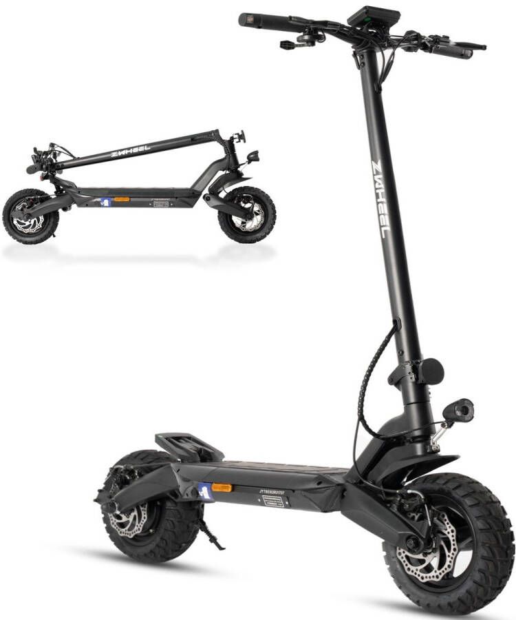ZWheel Elektrische Step T8 48V 15Ah（720Wh）batterij 60km Actieradius 500W Motor 10-inch offroad luchtbanden Dubbele Schijfrem Opvouwbare LCD-Display