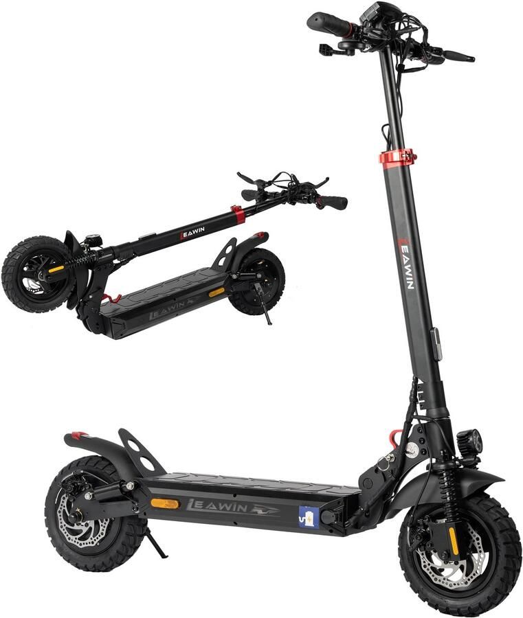 ZWheel T4 Elektrische Step 873 Wh Accu Actieradius 60 km 500W Motor Anti-diefstalmodus Slimme bediening via Bluetooth en App 10 inch opblaasbare banden Opvouwbare Hoogwaardige voor- en achtervering HD-display
