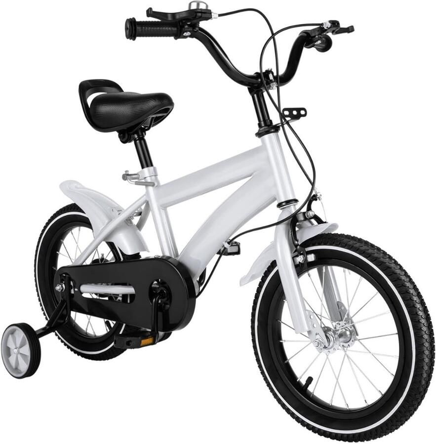 Vin Kinderfiets – Kinderfiets vanaf 3 jaar – Loopfiets – Met Wieltjes – 14 Inch – Sportief – In Hoogte Verstelbaar – Voor en