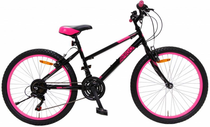 Amigo Power Mountainbike 24 inch Voor meisjes Met 21 versnellingen Zwart/Roze online kopen