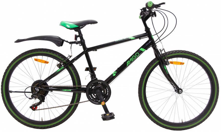 Amigo Rock Mountainbike 24 inch Voor jongens en meisjes Met 18 versnellingen Zwart/Groen online kopen