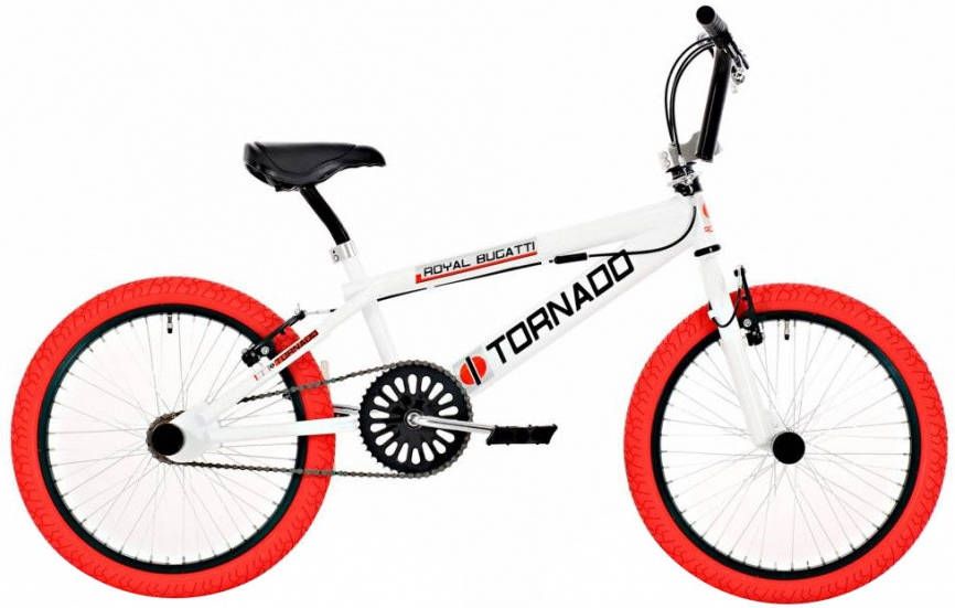 Bike Fun Tornado Bmx fiets Unisex Wit, Rood 20 Inch online kopen
