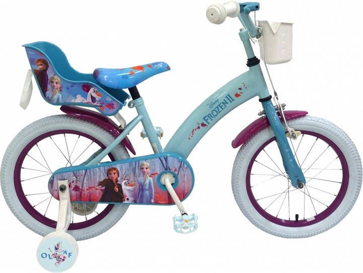 Volare Disney Frozen 2 Kinderfiets Meisjes 16 inch Blauw/Paars 95%  afgemonteerd - Fietsenvergelijken.nl