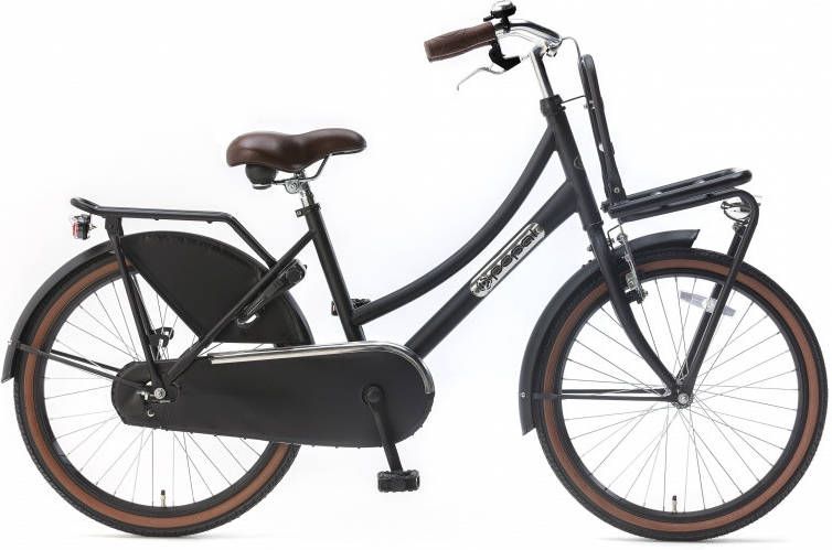 Popal Daily Dutch Basic 22 Inch 36 cm Meisjes Terugtraprem Matzwart