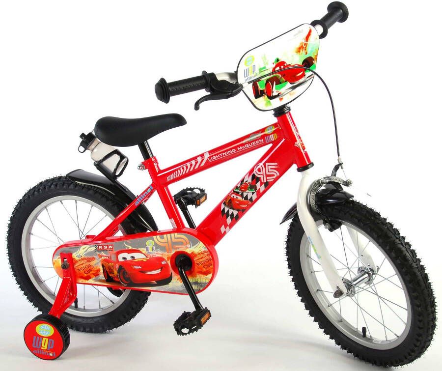 Volare Disney Cars Kinderfiets Jongens 16 inch Rood Met bidonhouder