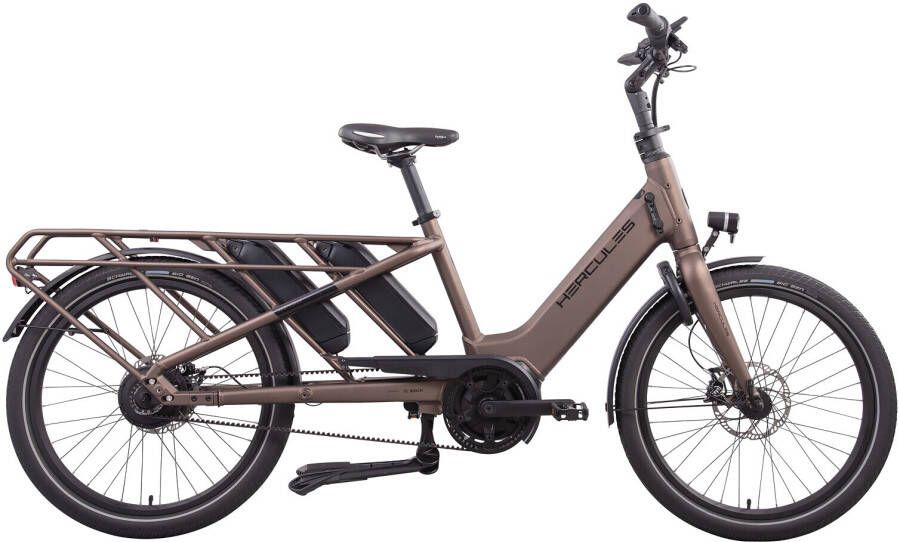 Hercules Elektrische bakfiets Rob Family F360 45 cm Mat Bruin 2x... Bruin