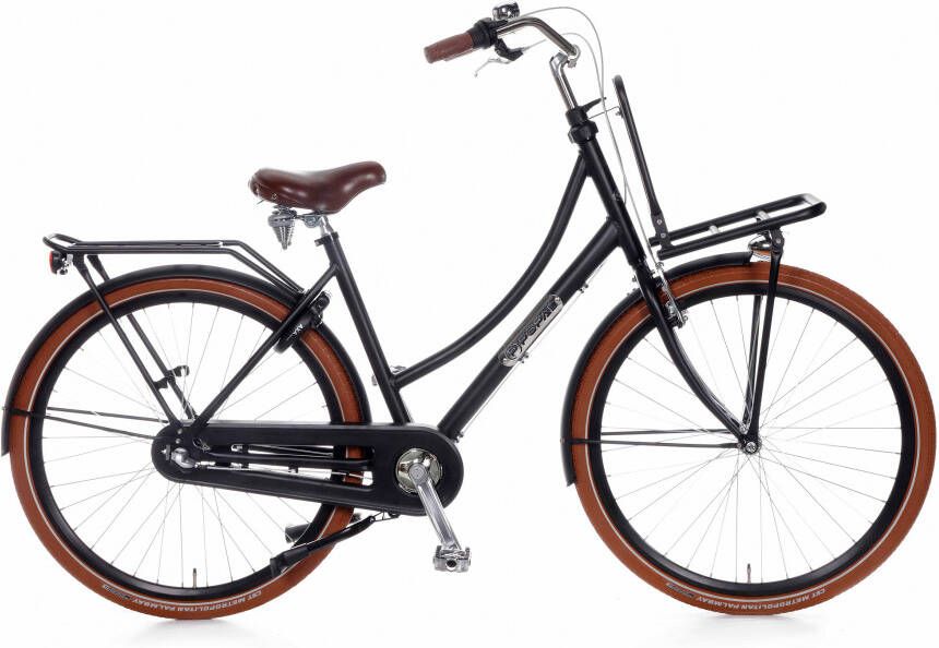 Popal Transportfiets daily dutch prestige N3 57 cm Mat zwart Mat zwart