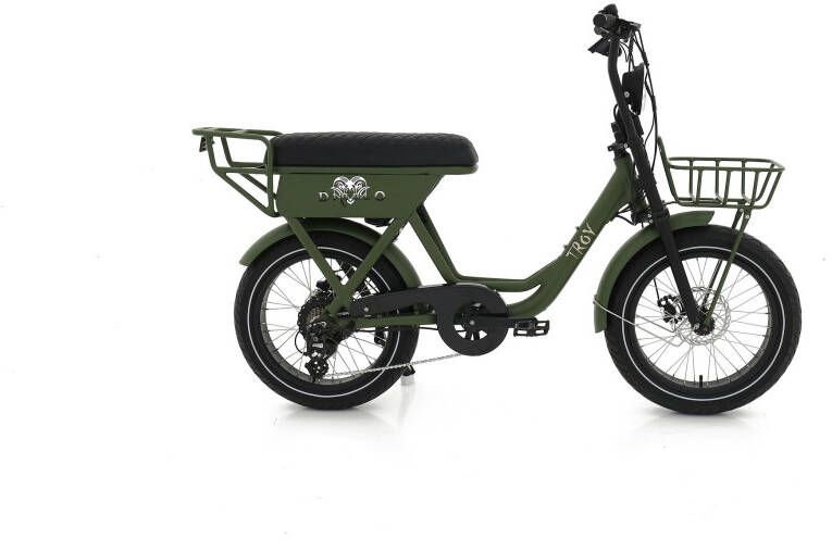 Troy elektrische fiets Diablo 7 speed mat groen