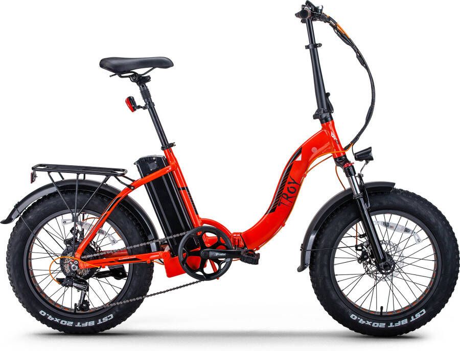 Troy Elektrische Vouwfiets E-Fold 7sp rood 360 Watt