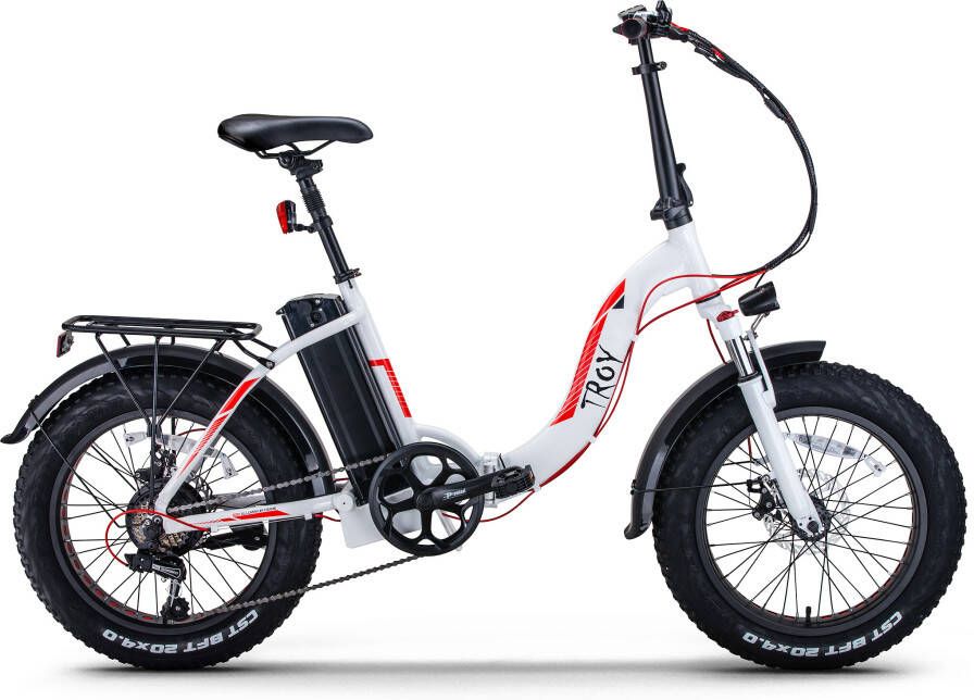 Troy Elektrische Vouwfiets E-Fold 7sp wit 360 Watt