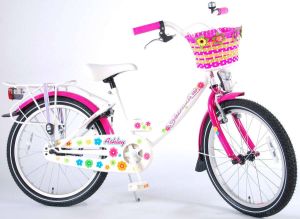 Volare Ashley Kinderfiets Meisjes- 20 inch Wit Roze 95% afgemonteerd