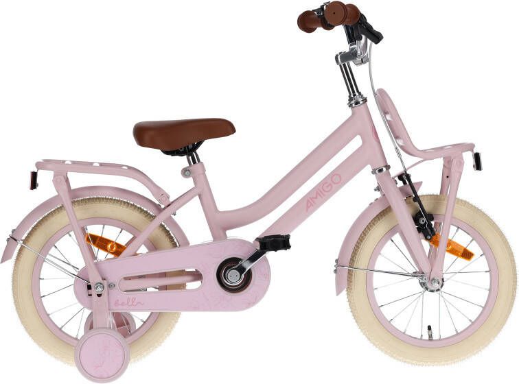 Amigo Bella Meisjesfiets Kinderfiets voor Meisjes- 14 Inch 24 cm Terugtraprem Roze - Foto 2