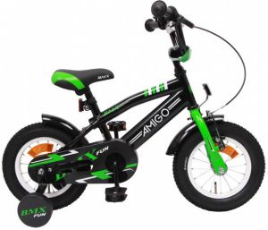 AMIGO BMX Fun 12 Inch 21 cm Jongens Terugtraprem Groen Matzwart