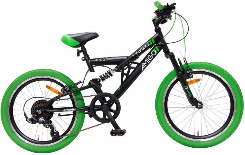 AMIGO Fun Ride 20 Inch 33 cm Junior 7V V Brakes Zwart Groen