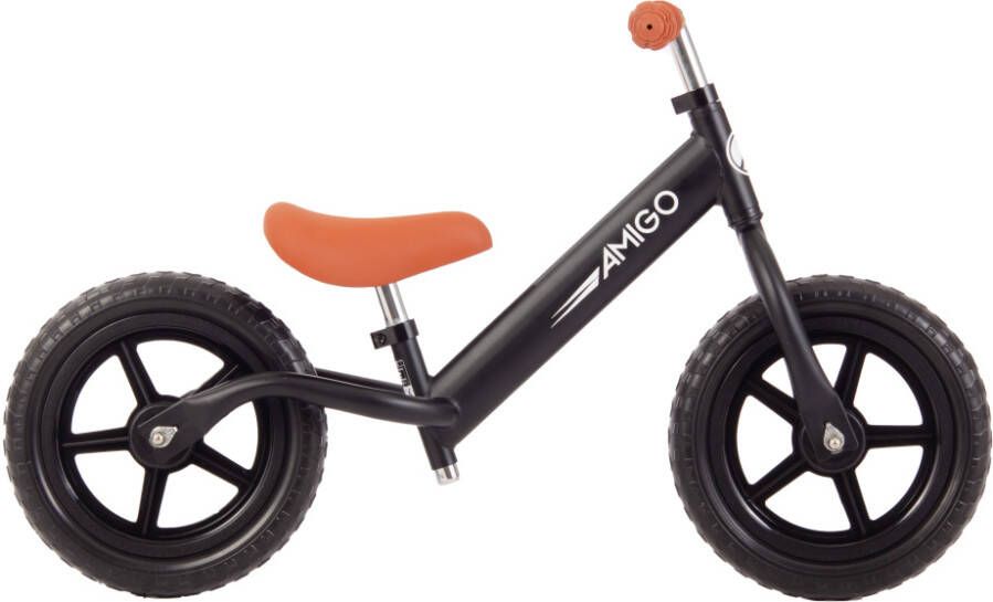 AMIGO Hopper Loopfiets 12 Inch Junior Matzwart