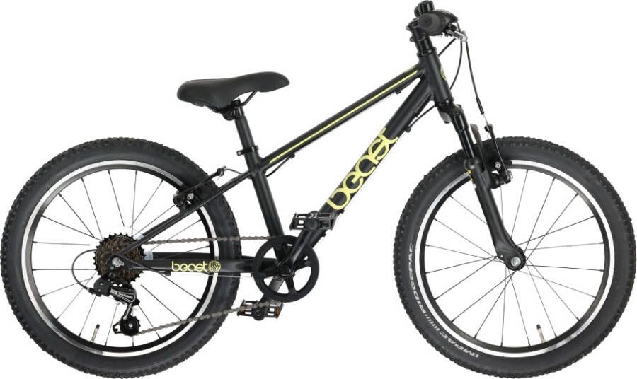 Bike Fun the Beast 20 Inch 28 cm Jongens 6V V Brakes Matzwart Geel